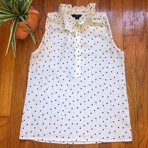 JCrew Black and White Polka Dot Dress shirt